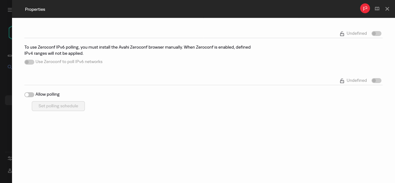 Einstellungen der Abfrage des IP-Bereiches.