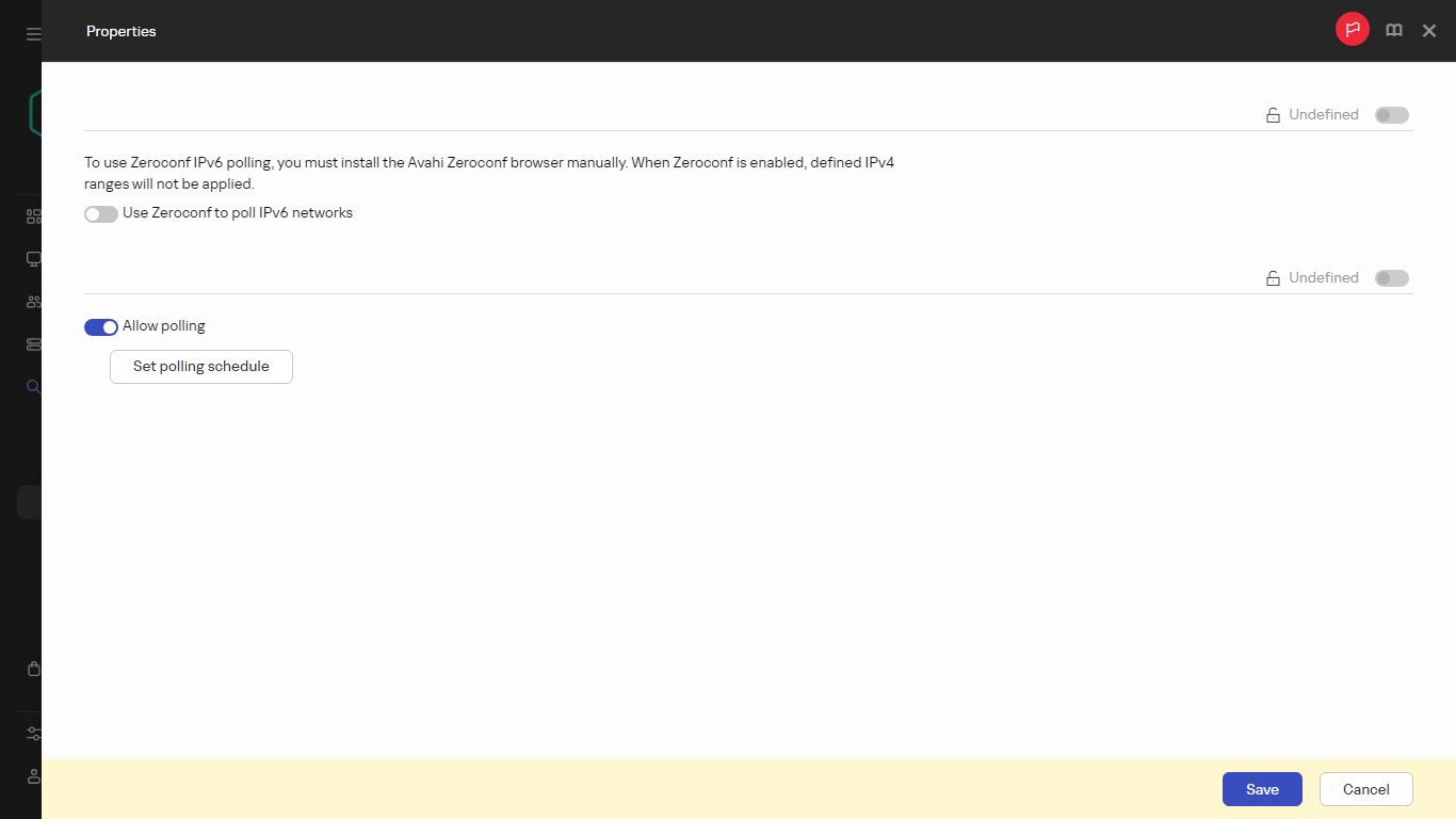 IP range polling properties.