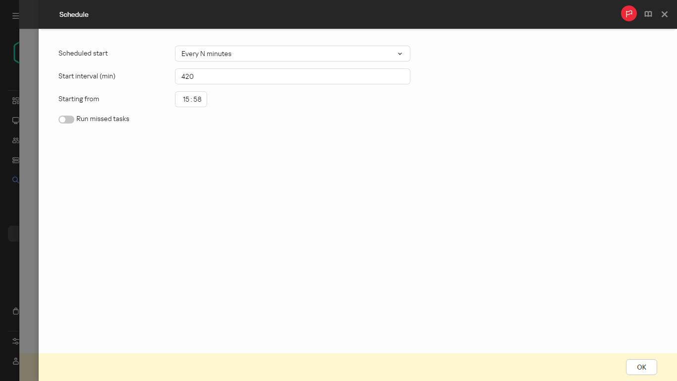Schedule properties.
