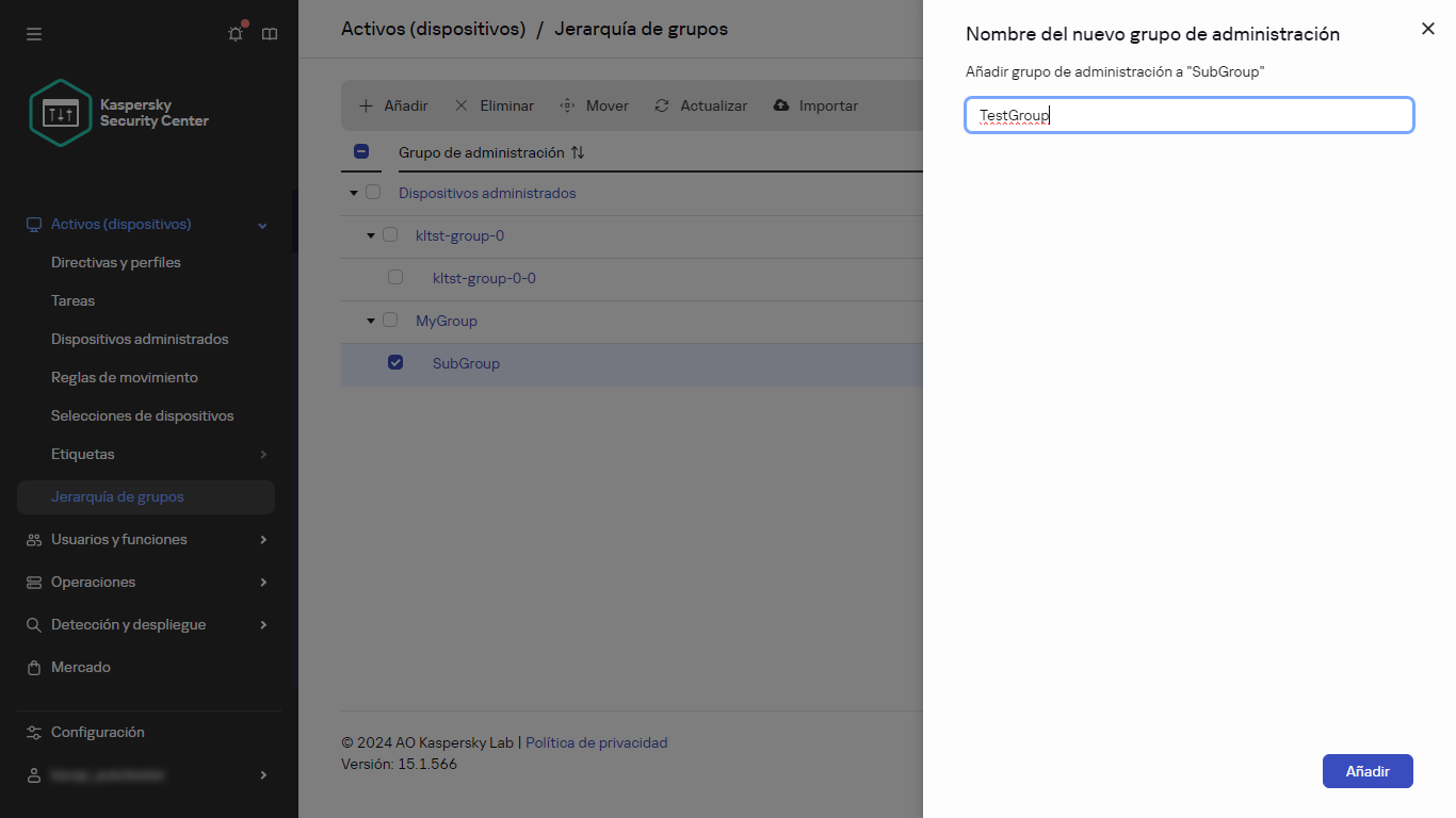 Añadir un nuevo panel de grupo.