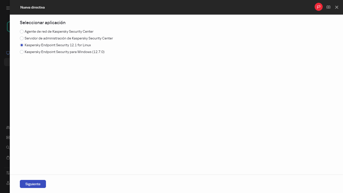 Asistente de creación de directivas. Paso agregar directiva.