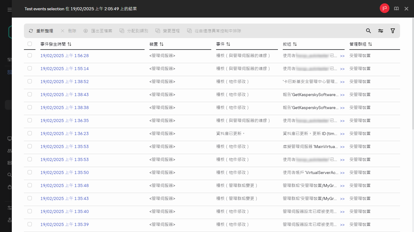 事件分類結果。