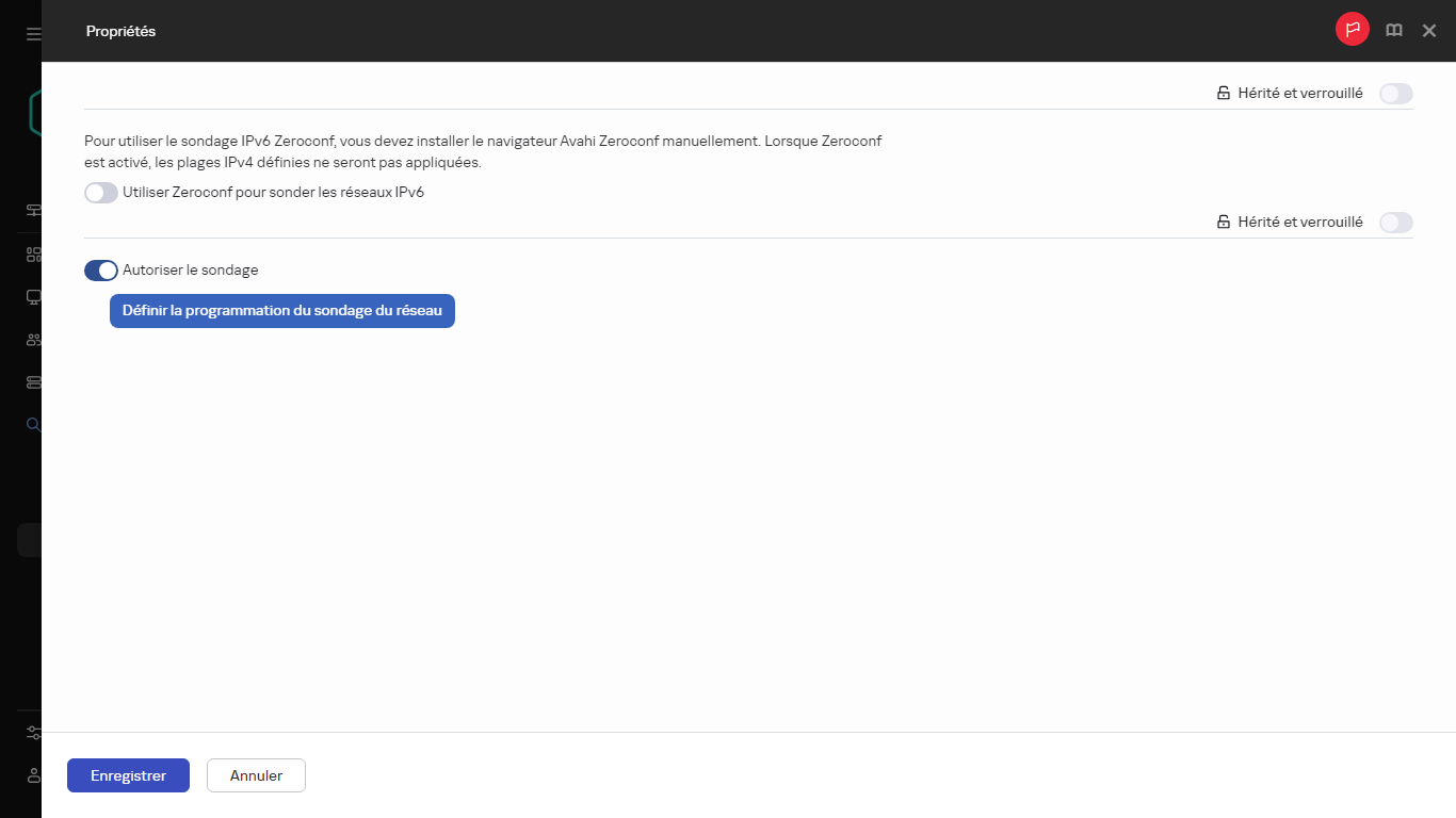 Propriétés du sondage des plages IP.