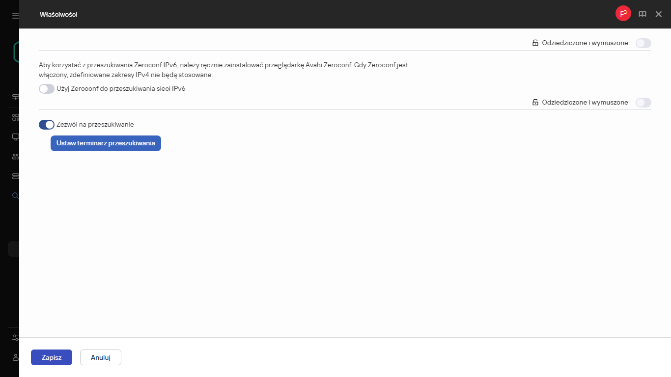 Właściwości przeszukiwania zakresu IP.
