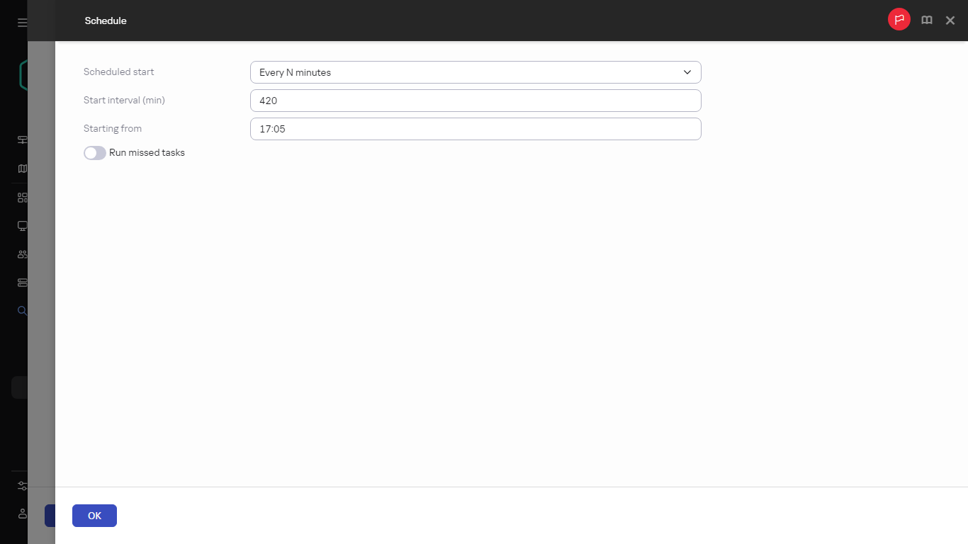 Schedule properties.