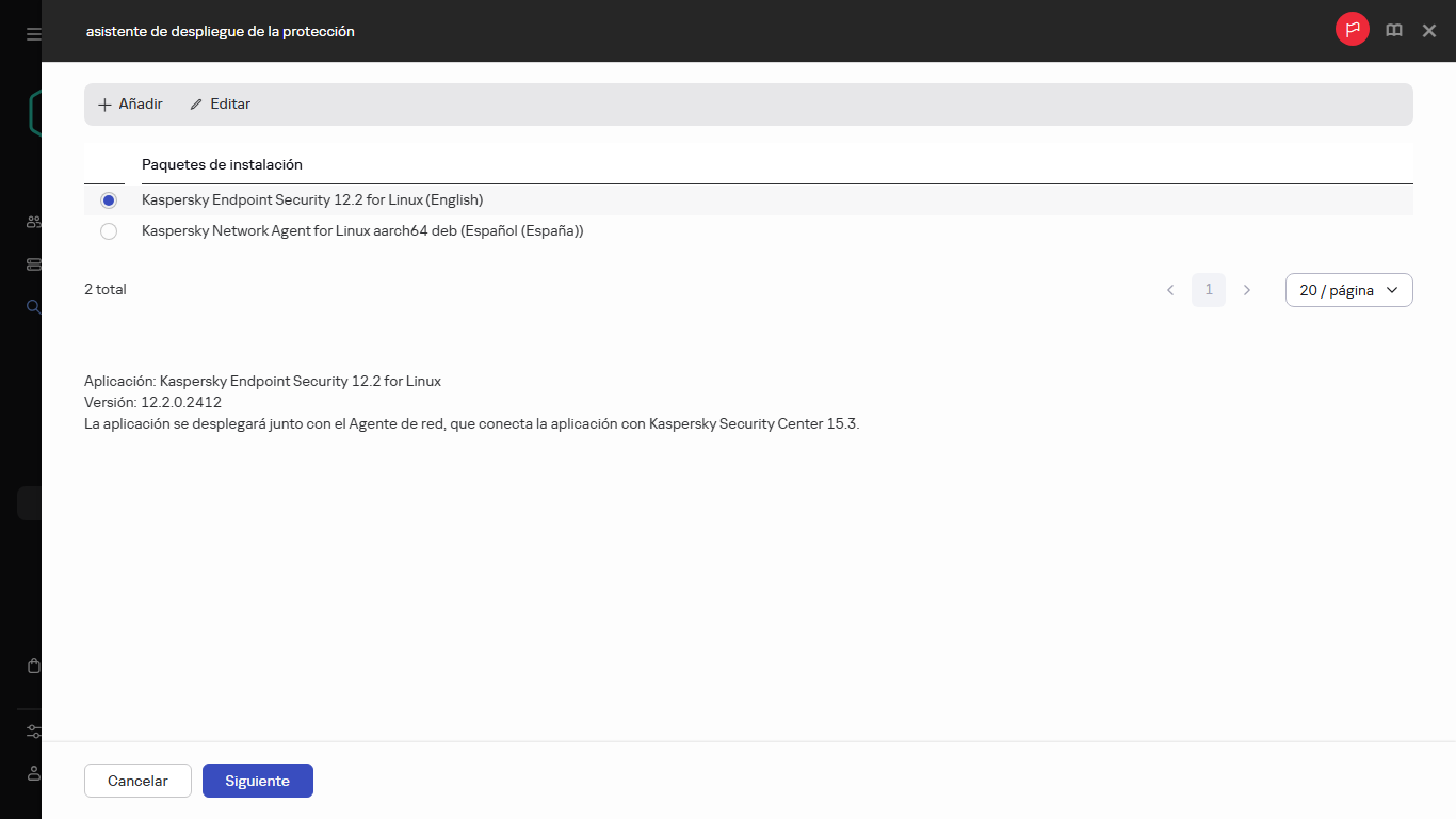 Seleccionar el paquete de instalación.