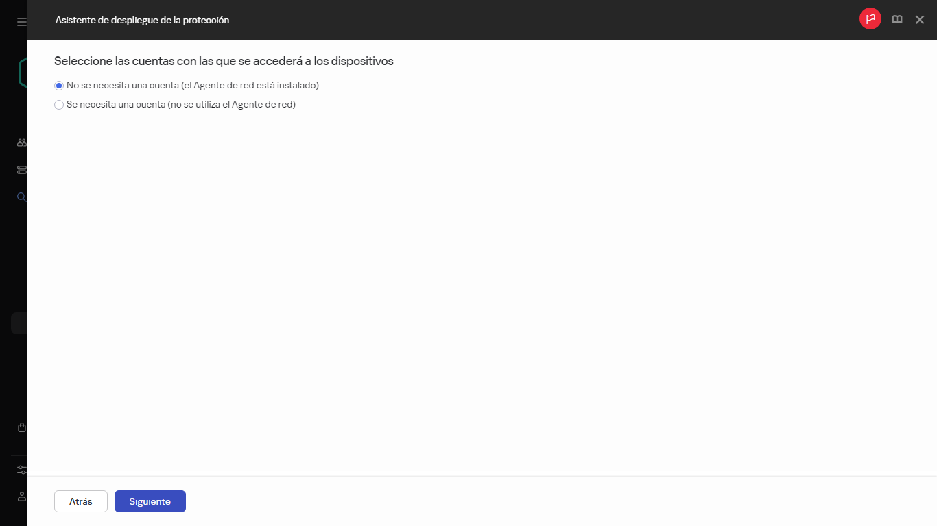 Seleccionar cuentas con acceso a los dispositivos.