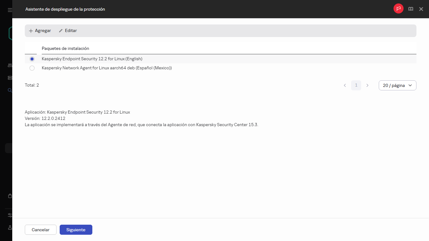 Seleccionar el paquete de instalación.