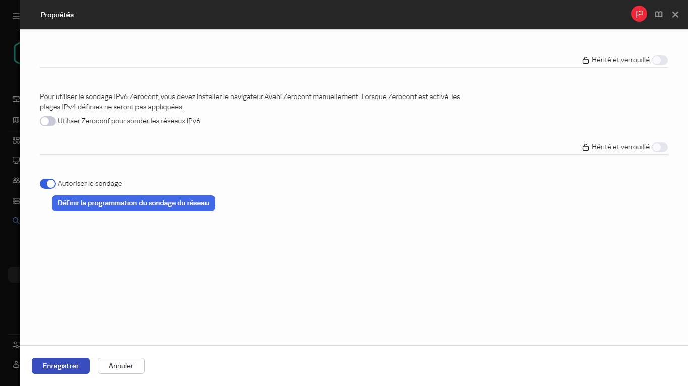 Propriétés du sondage des plages IP.
