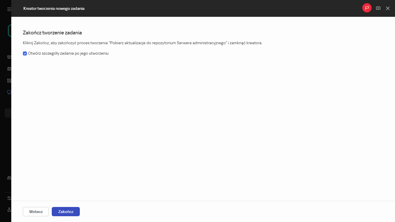 Zakończenie tworzenia zadania.