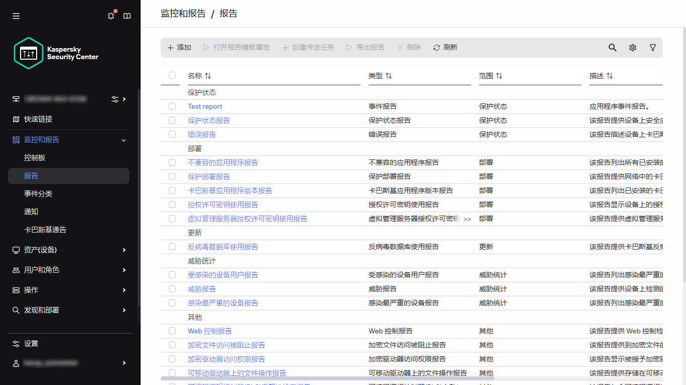 报告列表。