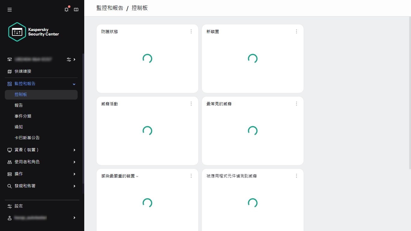 帶有小工具的儀表板。