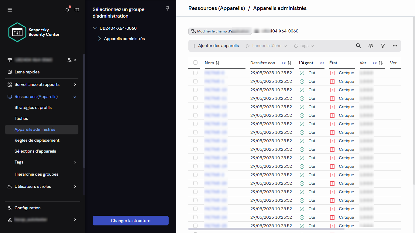 Sélection du groupe d'administration.