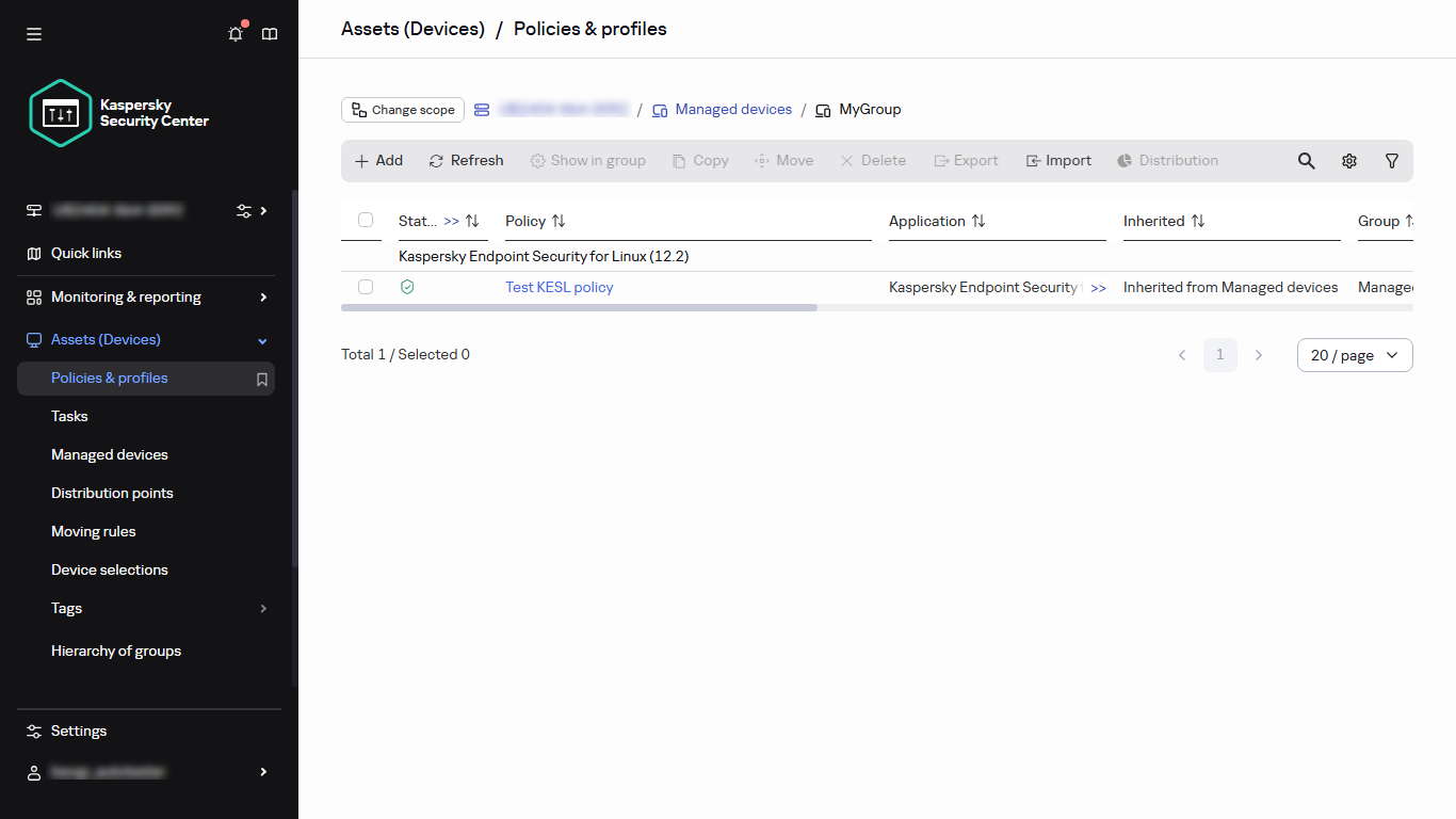 选择要为其创建策略的管理组。