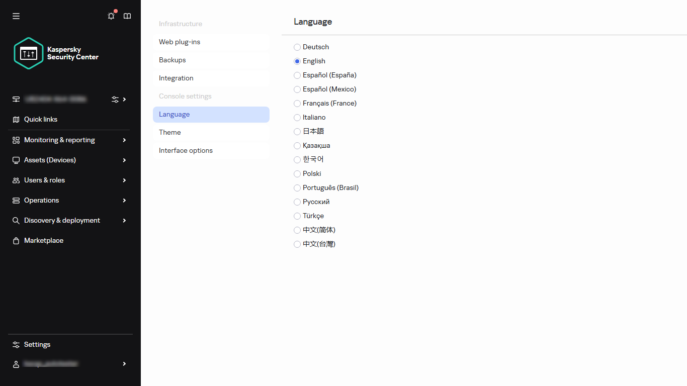 Changing a language.