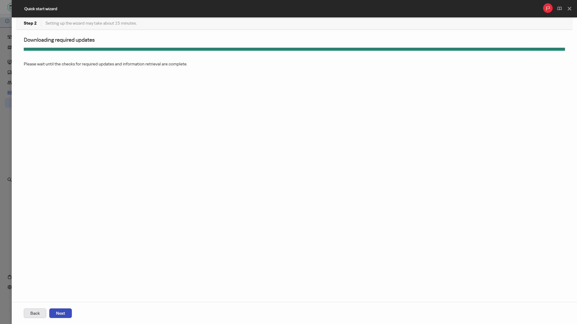 Жылдам іске қосу шеберінің қадамы – қажетті жаңартуларды жүктеп алу.
