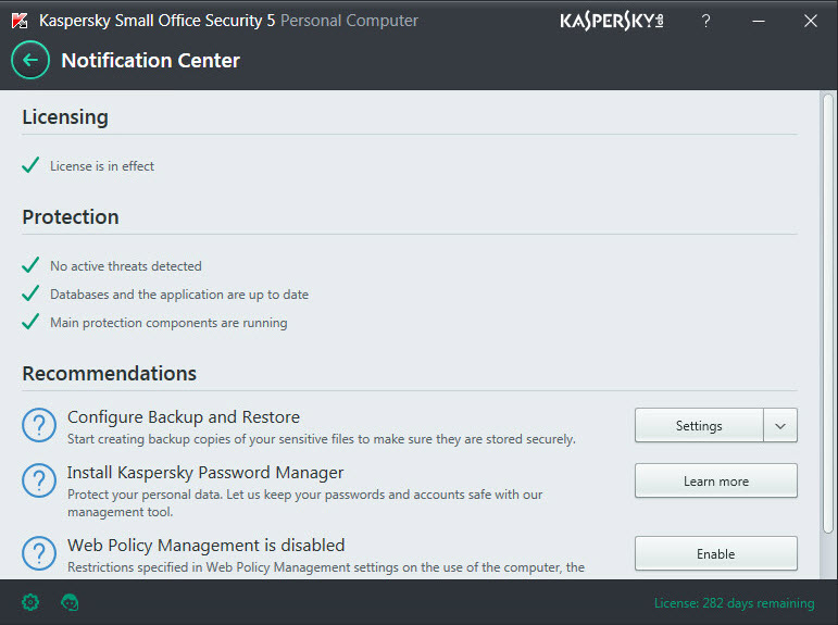 Notification Center window