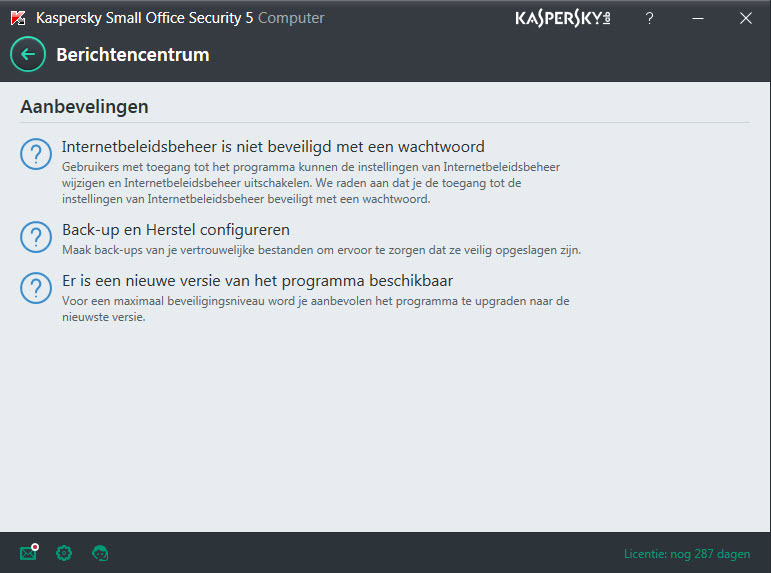 Notification Center window