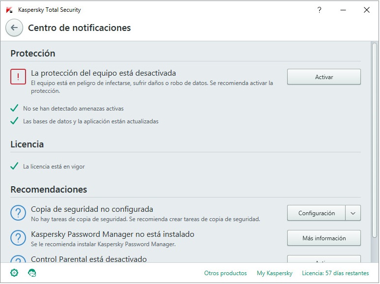 Notification Center window
