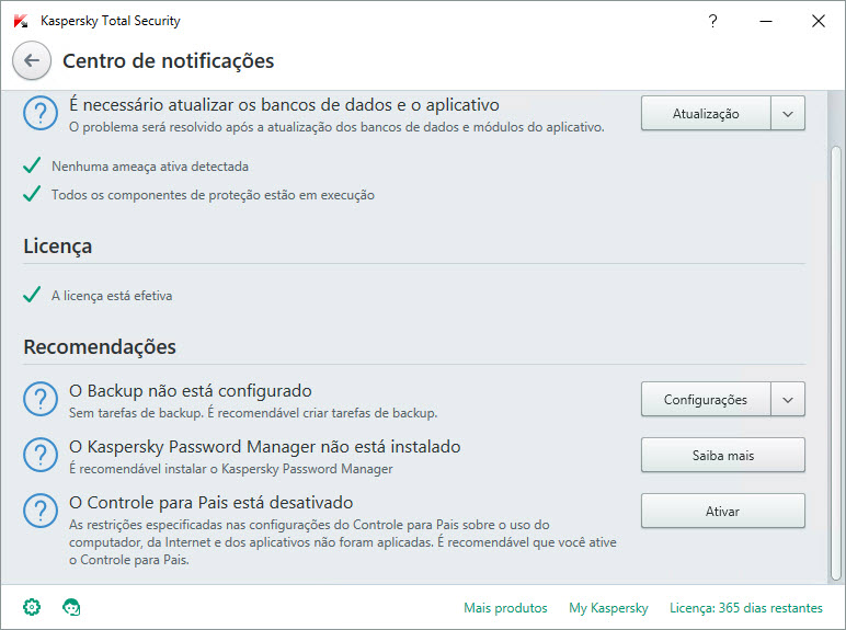 Notification Center window