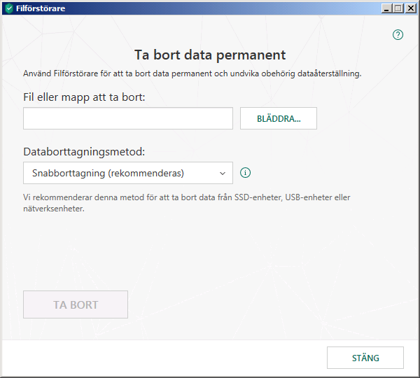 Fönstret Filförstörare